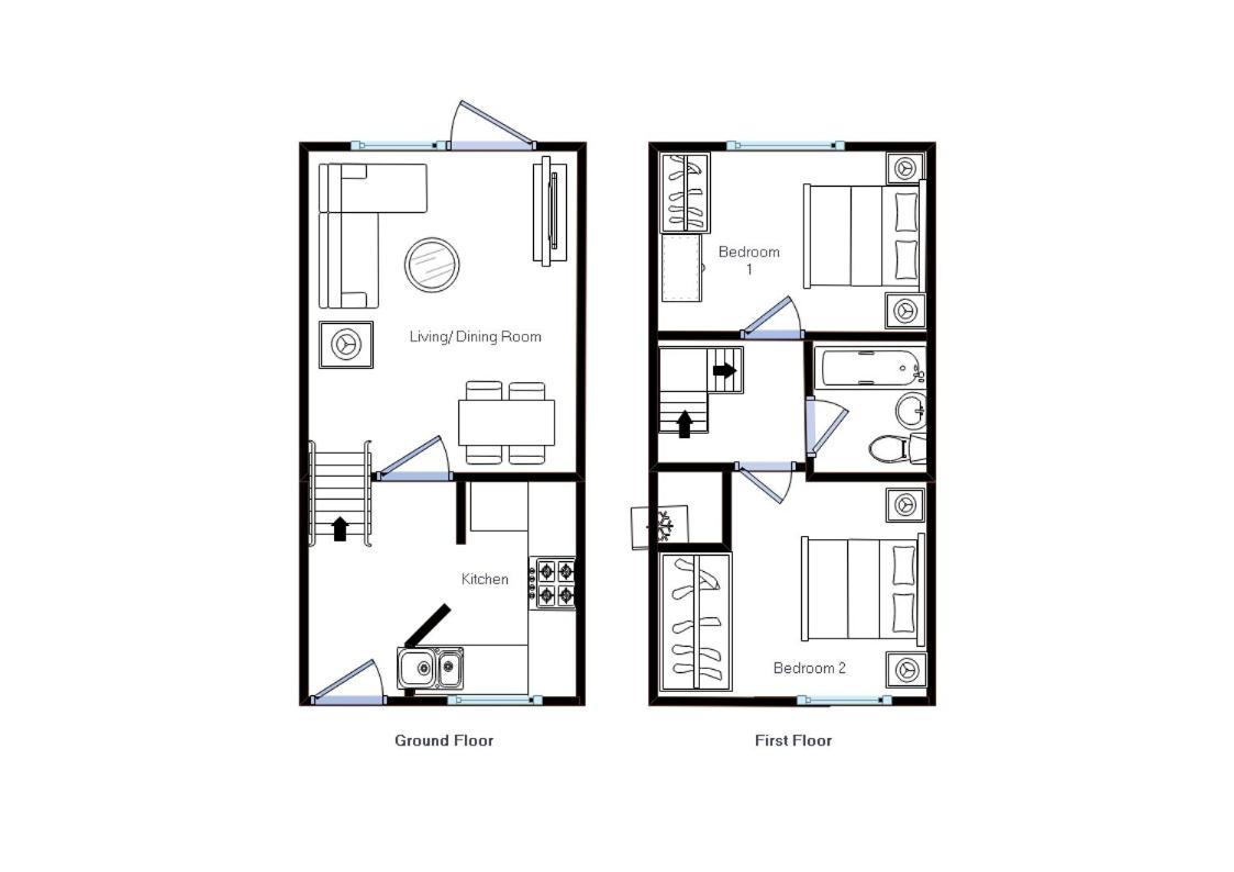 Modern 2 Bed House Sleeps 6 Southam Town Centre - Inspire Homes Ltd מראה חיצוני תמונה